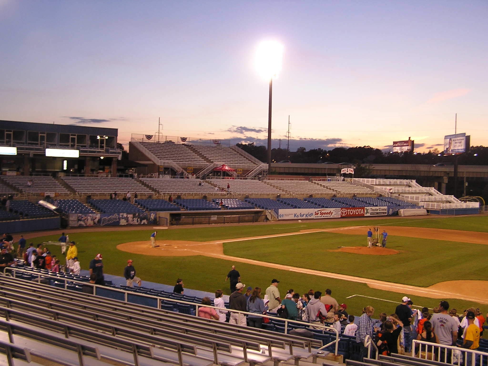 The new bleachers added approx 10 years ago